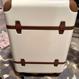 Hard sided Pearlescent and brown suitcase.  Never used, NWT.